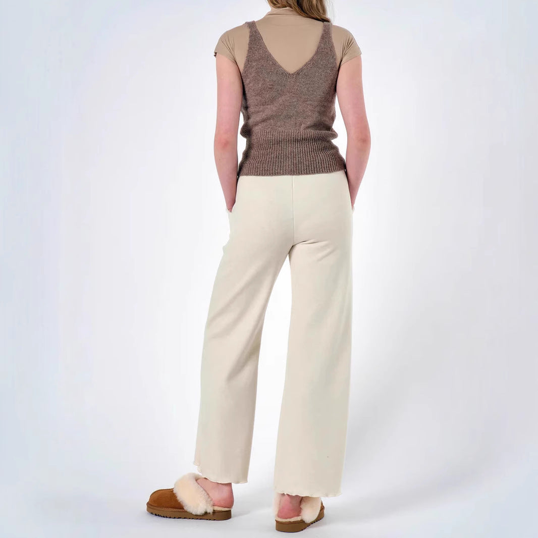 Elastic Waist Drawstring Slimming Trousers