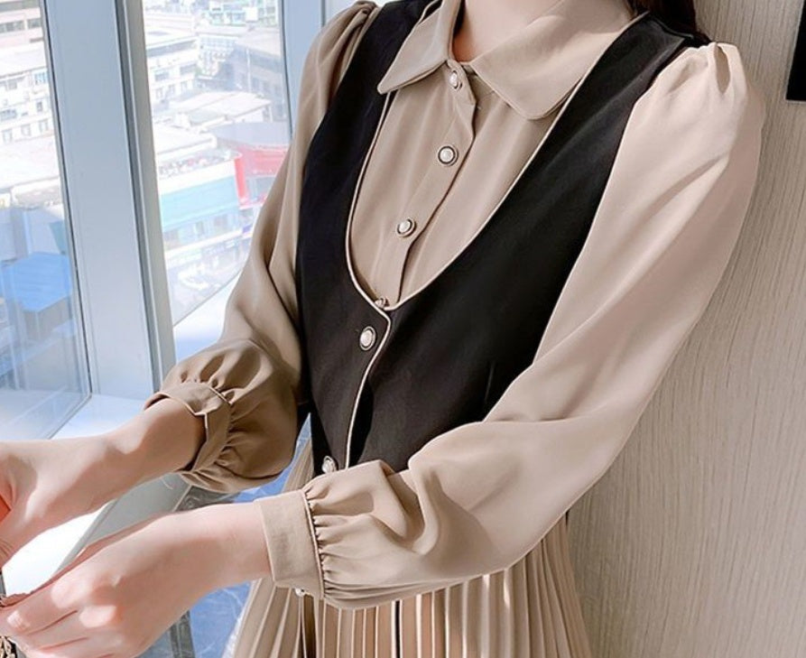 Fashionable Western-style Waistcoat Suit For Women With Small Mid-length Long Sleeves