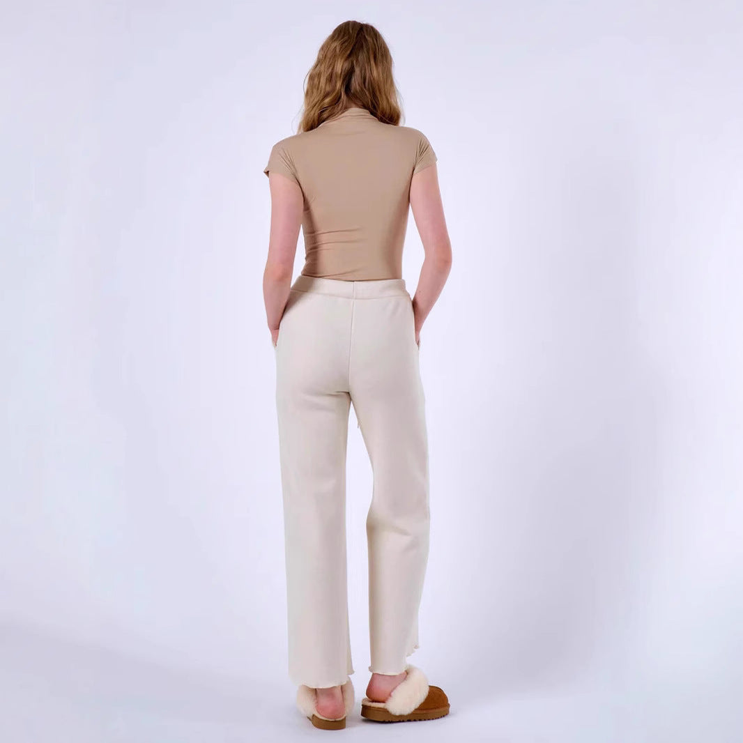 Elastic Waist Drawstring Slimming Trousers