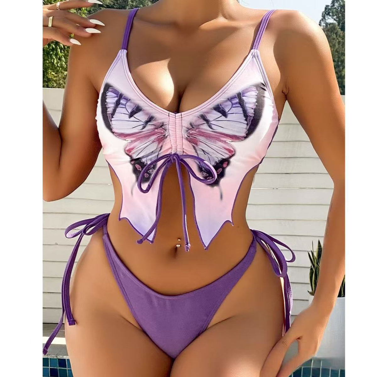 Women's Bow Ins Style Split Bikini Suit