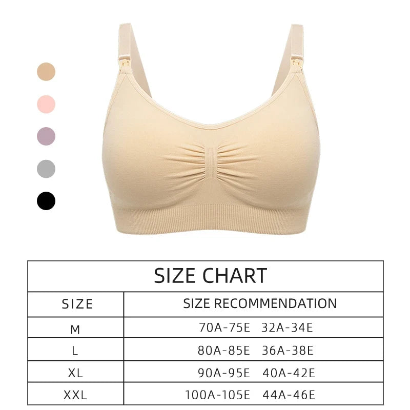plus Size Seamless Nursing Bra for Women Breathable Maternity Push up Front Closure Underwear Adjustable Straps Wire-Free