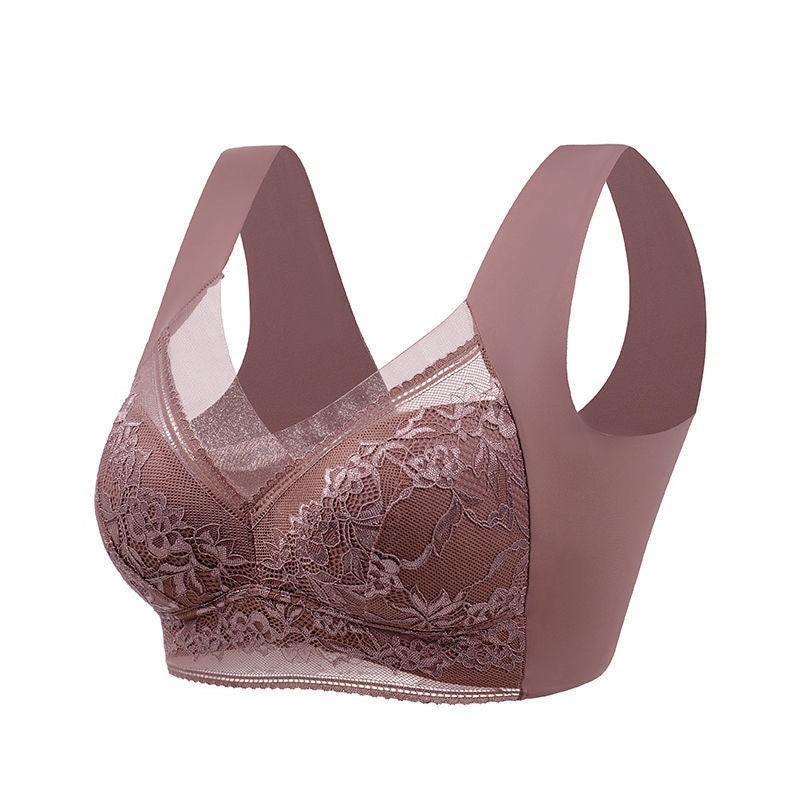 Lace Wireless Fixed Cup Push Up Bra