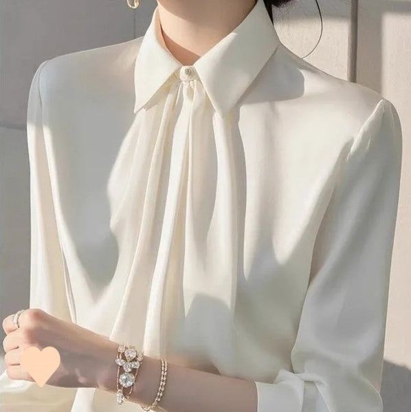 Exquisite Collar Long-sleeve Women's Chic And Fashionable Blouse