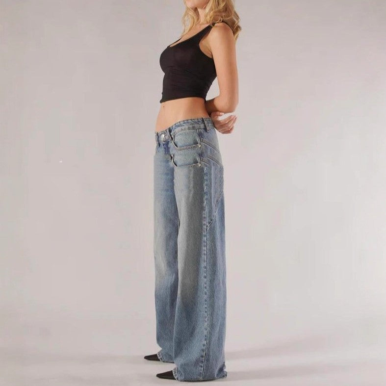 Loose Straight Wide Leg Mop Trousers