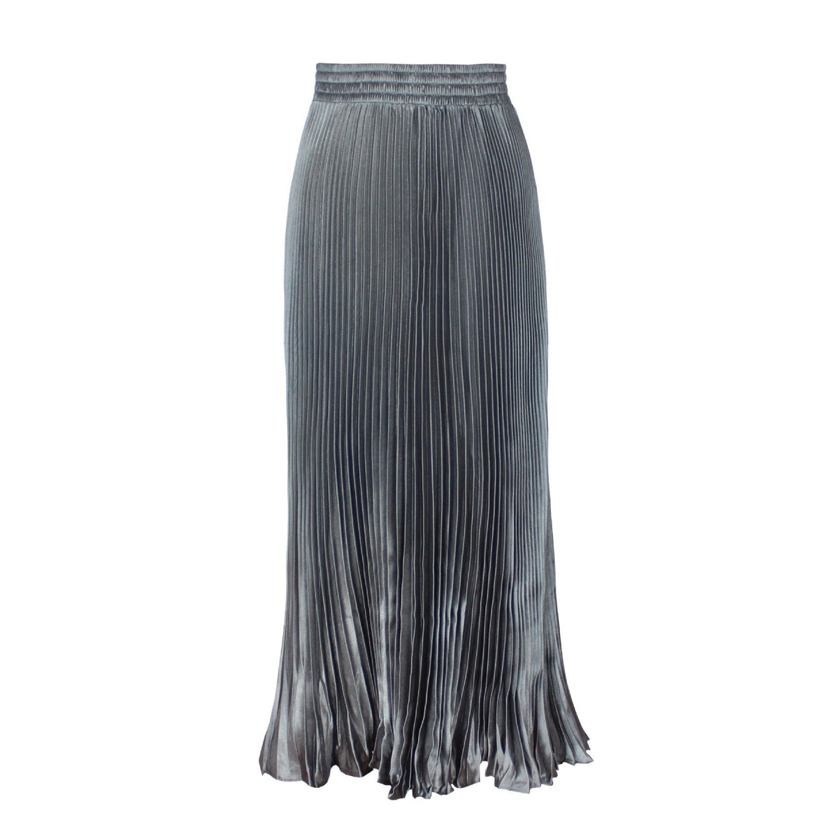 Draped Elastic-waist Versatile Figure-flattering Sophisticated Elegant Solid-color Maxi Skirt
