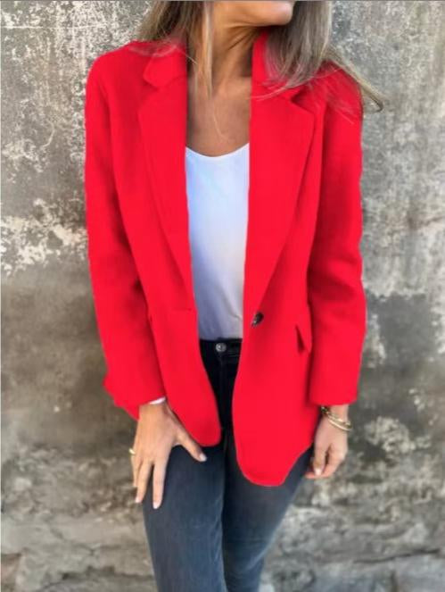 Ins Button Lapel Short Blazer Winter Fashion Commuter Jacket Outwear Women's Clothing