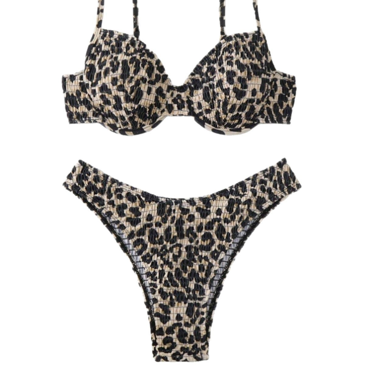 Leopard Point Bikini Swimsuit Female Sexy Tight Backless